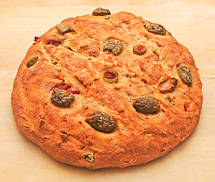 Finished antipasto bread.