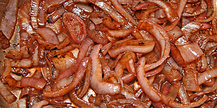 Browning the onions for chili.