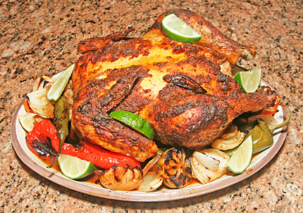 Photo of cumin lime roast chicken.