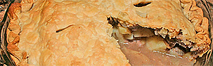 A finished beef pasty.