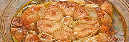 Roasted garlic bulb.