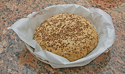 Rye dough in final rise.