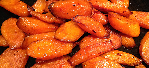 Spicy roasted carrots, finished dish.