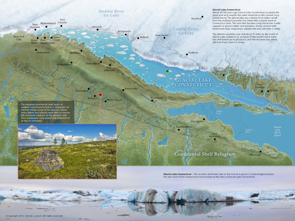 A map of Glacial Lake Connecticut.